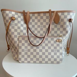 Authentic Louis Vuitton Neverfull MM Damier Azul